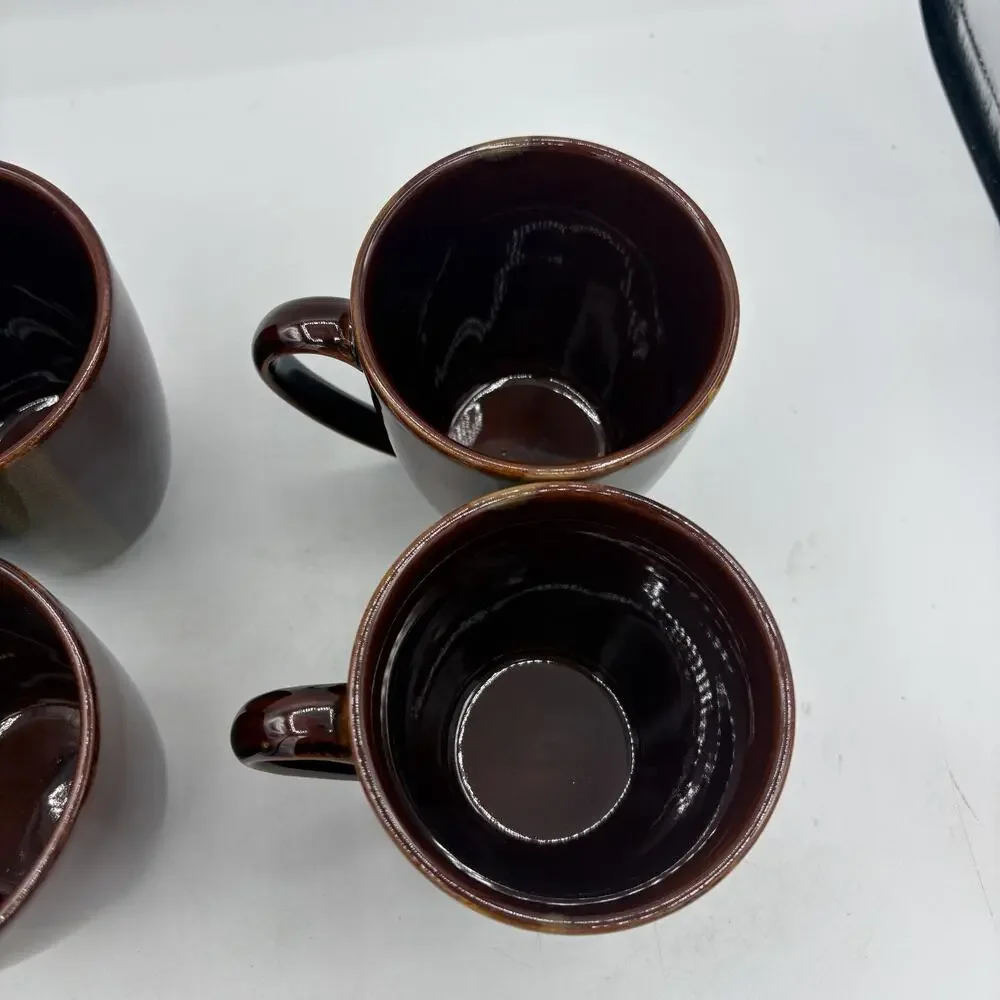 Sango Avanti Brown‎ 4722 Coffee Mugs Set of 4 Swirl Stripe 4